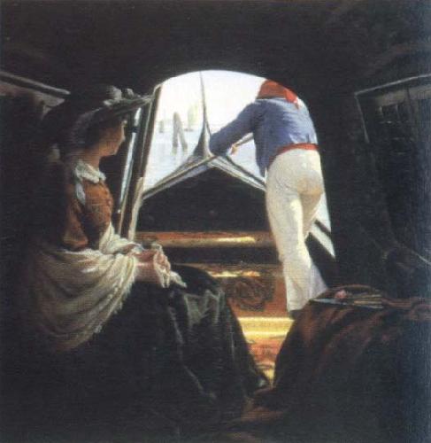Johann Jakob Ulrich en gondol France oil painting art